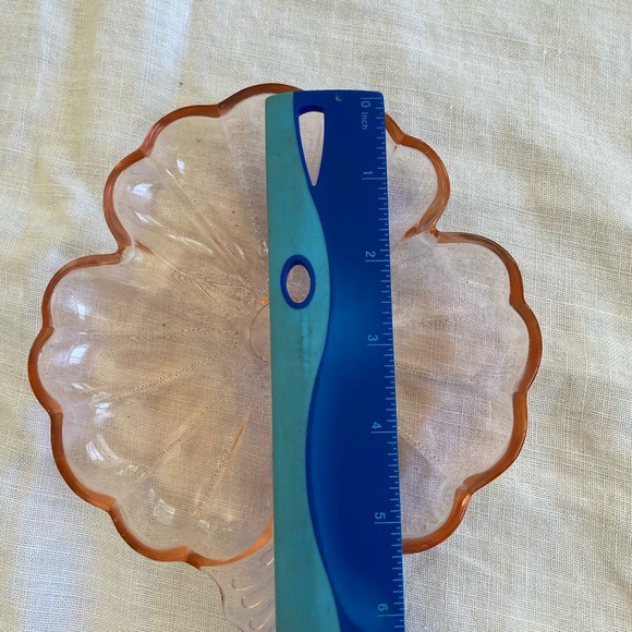 1930s Jeanette Doric Pink 3 Part Clover Candy Dish - Picture 7 of 14